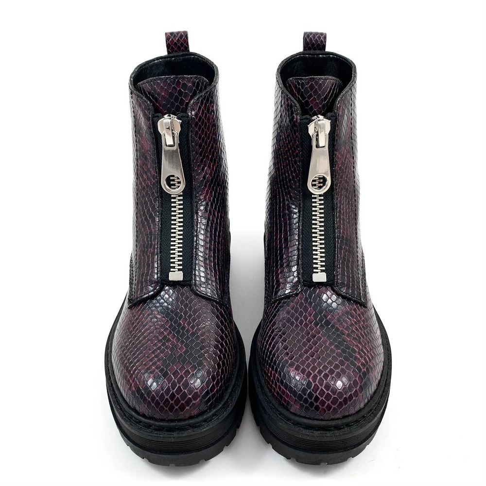 NWOT MARC FISHER platform snakeskin leather combat boots - Picture 8 of 13